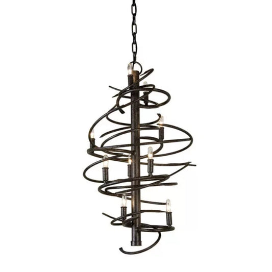 2nd Ave Lighting 18″ Wide Cyclone 9 Light Chandelier
