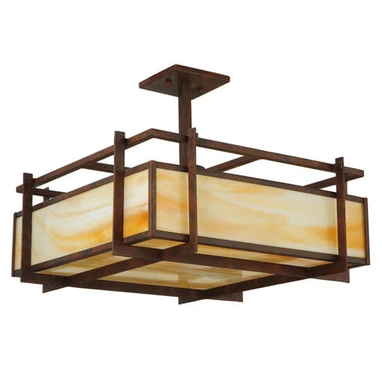 2nd Ave Lighting 20.5″Sq Boulder Creek Pendant