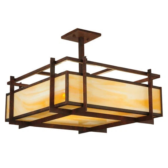 2nd Ave Lighting 20.5″Sq Boulder Creek Pendant