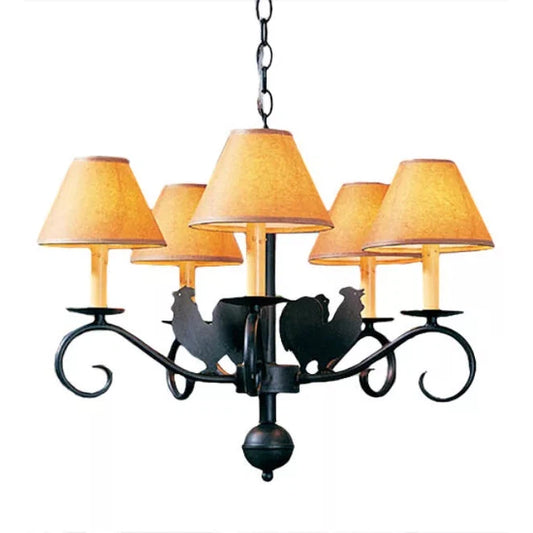 2nd Ave Lighting 24″ Wide Animal 5 Light Chandelier