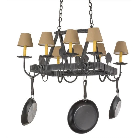 2nd Ave Lighting 27″L Barn Animals 8 LT Pot Rack