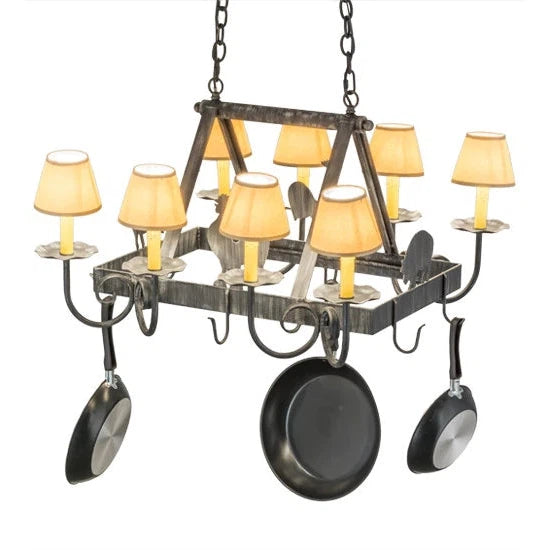 2nd Ave Lighting 27″L Barn Animals 8 LT Pot Rack