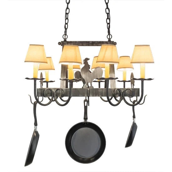 2nd Ave Lighting 27″L Barn Animals 8 LT Pot Rack