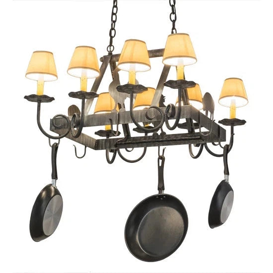 2nd Ave Lighting 27″L Barn Animals 8 LT Pot Rack