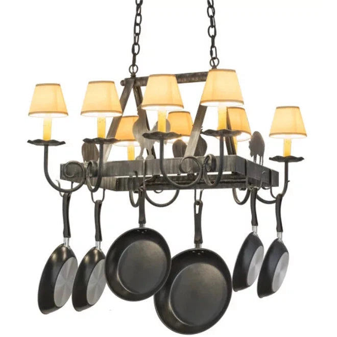 2nd Ave Lighting 27″L Barn Animals 8 LT Pot Rack