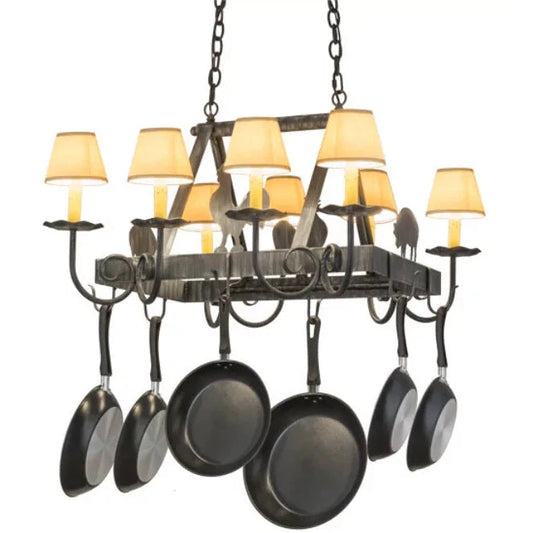 2nd Ave Lighting 27″L Barn Animals 8 LT Pot Rack