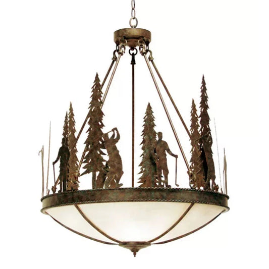 2nd Ave Lighting 30″ Wide Ironwood Inverted Pendant