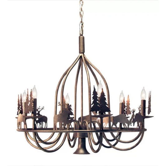 2nd Ave Lighting 32″ Wide Ciervo 6 Light Chandelier