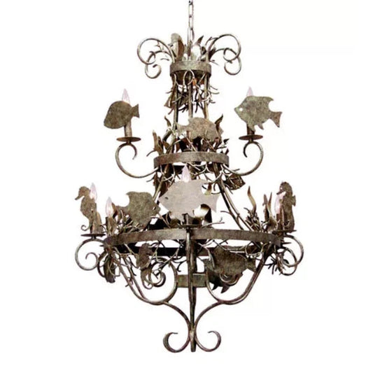 2nd Ave Lighting 32″ Wide De La Mar 9 Light Chandelier