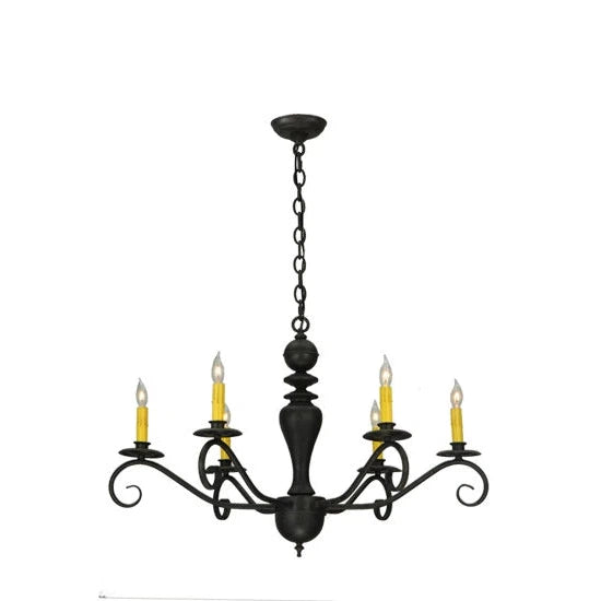 2nd Ave Lighting 33″ Wide Emory 6 Light Chandelier