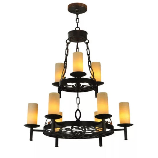 2nd Ave Lighting 33″ Wide Newcastle 9 Light Two Tier Chandelier