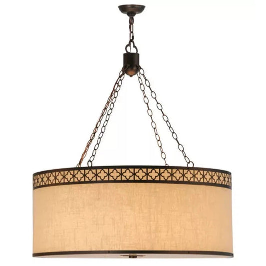 2nd Ave Lighting 36″ Cilindro Quatrefoil Textrene Pendant