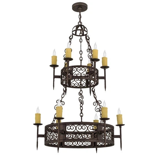 2nd Ave Lighting 36″ Toscano 12 LT Two Tier Chandelier