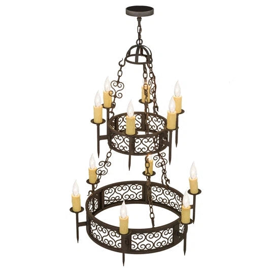 2nd Ave Lighting 36″ Toscano 12 LT Two Tier Chandelier