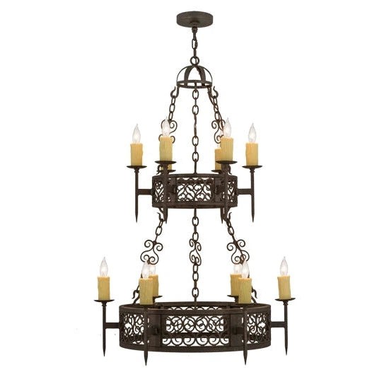 2nd Ave Lighting 36″ Toscano 12 LT Two Tier Chandelier