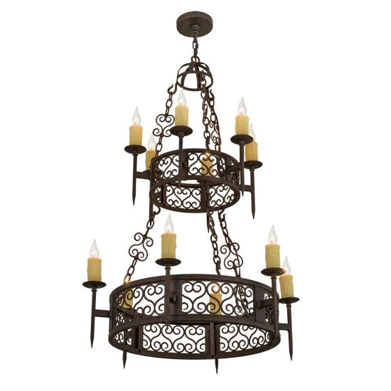 2nd Ave Lighting 36″ Toscano 12 LT Two Tier Chandelier
