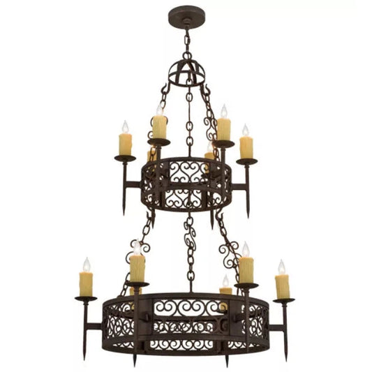 2nd Ave Lighting 36″ Toscano 12 LT Two Tier Chandelier