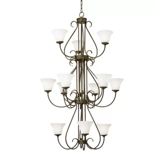 2nd Ave Lighting 36″ Wide Jaqueline 12 Light Three Tier Chandelier