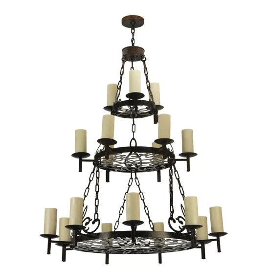 2nd Ave Lighting 48″ Wide Newcastle 18 Light Three Tier Chandelier