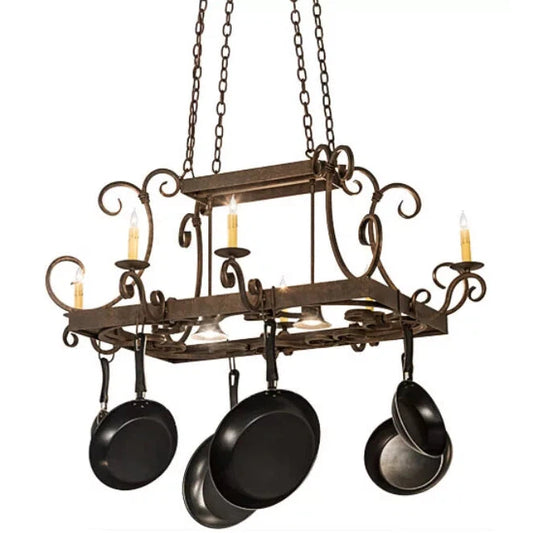 2nd Ave Lighting 50″ Long Caiden 6 Light Pot Rack