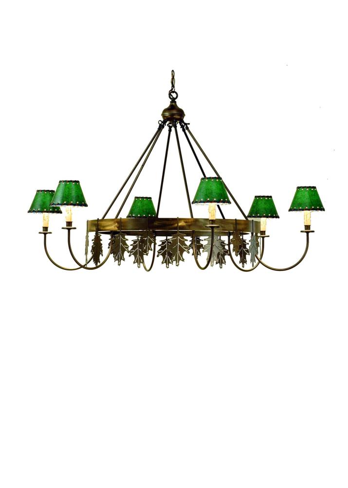 2nd Ave Lighting 53" 6-Light Oak Leaf Antique Copper Chandelier