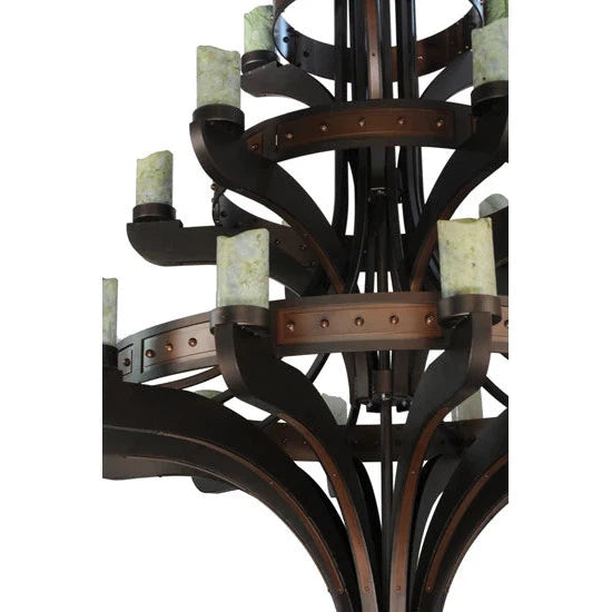 2nd Ave Lighting 63″ Wide Castilla Jadestone 21 Light Three Tier Chandelier