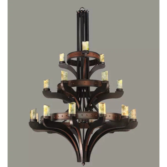 2nd Ave Lighting 63″ Wide Castilla Jadestone 21 Light Three Tier Chandelier