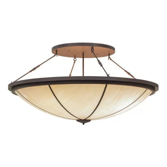 2nd Ave Lighting 72" 8-Light Commerce Whitestone Idalight Cafe Noir Semi-Flush Mount Lighting