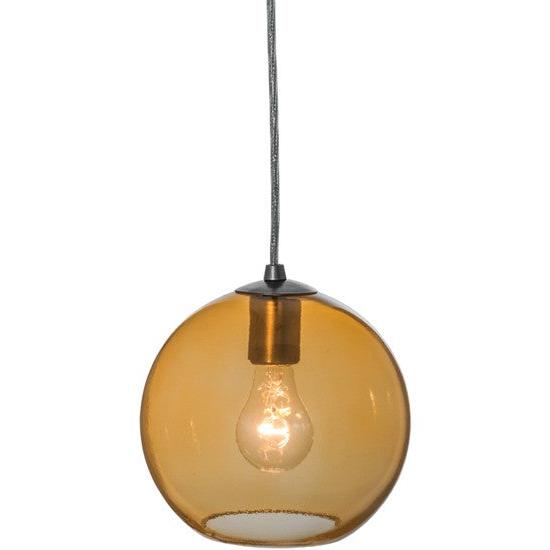 2nd Ave Lighting 8" Bola Amber Mini Pendant With Brushed Nickel Finish