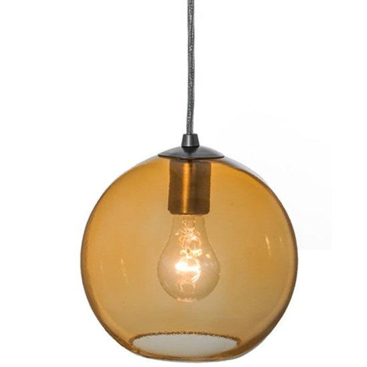 2nd Ave Lighting 8" Bola Amber Mini Pendant With Brushed Nickel Finish