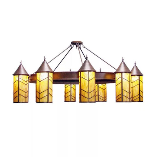 2nd Ave Lighting 90″ Wide Chevron 10 Light Chandelier
