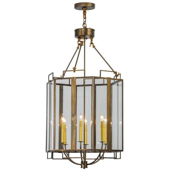 2nd Ave Lighting Abbey 24" Wide Six Sided Pendant in Antique Copper Finish