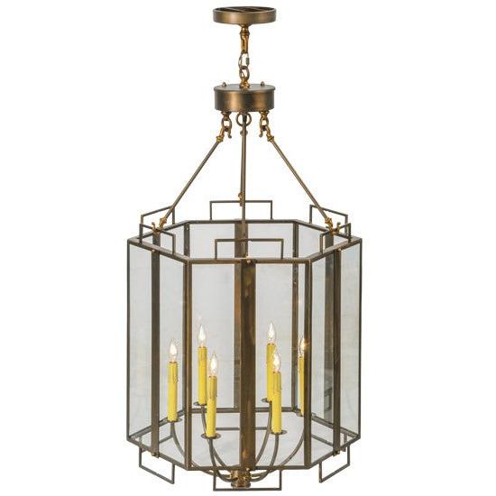 2nd Ave Lighting Abbey 24" Wide Six Sided Pendant in Antique Copper Finish