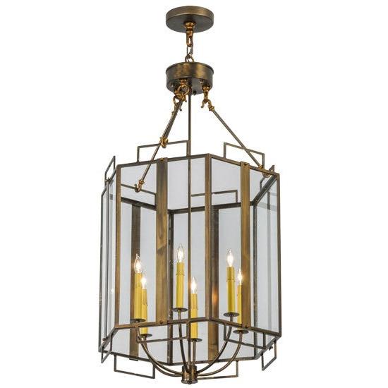 2nd Ave Lighting Abbey 24" Wide Six Sided Pendant in Antique Copper Finish