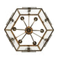 2nd Ave Lighting Abbey 24" Wide Six Sided Pendant in Antique Copper Finish