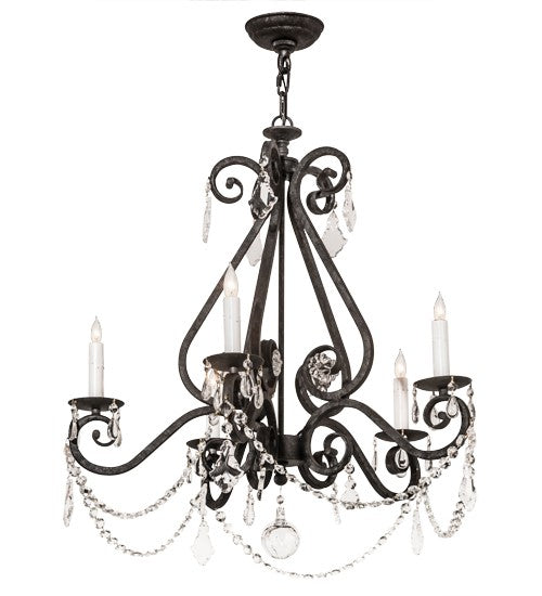 2nd Ave Lighting Adrianna 26" Wide 5 Light Chandelier in Smoke Finish