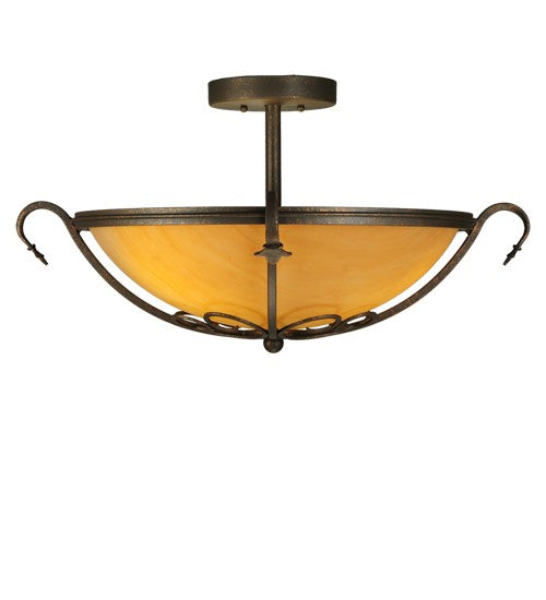 2nd Ave Lighting Alaine 24" Wide Semi-Flushmount in Gilded Tobacco Finish