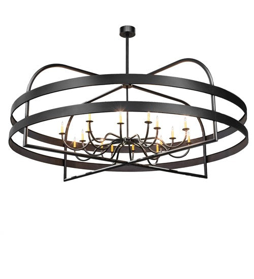 2nd Ave Lighting Aldari 108" Wide 12 Light Chandelier in Textured Black Finish