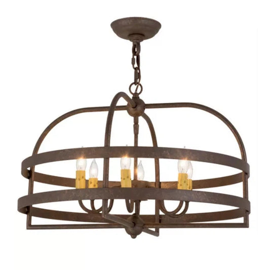 2nd Ave Lighting Aldari 22" 6-Light Gilded Tobacco Chandelier
