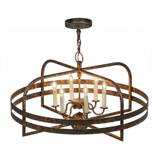 2nd Ave Lighting Aldari 32" Wide 6 LT Chandelier in Gilded Tobacco Finish