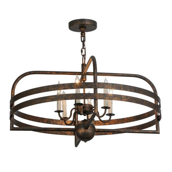2nd Ave Lighting Aldari 32" Wide 6 LT Chandelier in Gilded Tobacco Finish