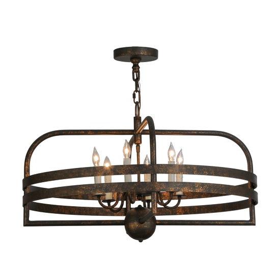 2nd Ave Lighting Aldari 32" Wide 6 LT Chandelier in Gilded Tobacco Finish