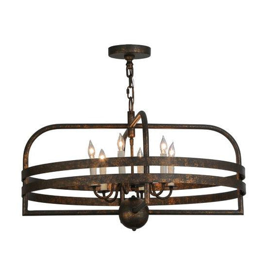 2nd Ave Lighting Aldari 32" Wide 6 LT Chandelier in Gilded Tobacco Finish