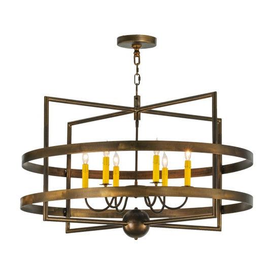 2nd Ave Lighting Aldari 36" Wide 6 LT Chandelier in Antique Copper Finish