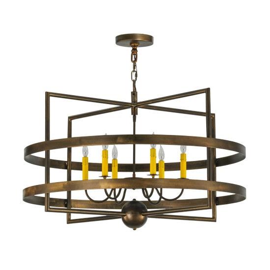 2nd Ave Lighting Aldari 36" Wide 6 LT Chandelier in Antique Copper Finish