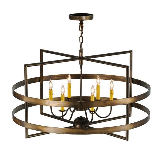 2nd Ave Lighting Aldari 36" Wide 6 LT Chandelier in Antique Copper Finish