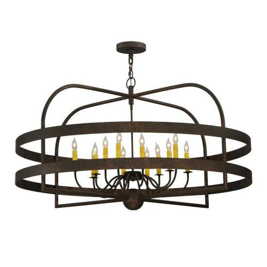2nd Ave Lighting Aldari 48" Wide 12 Light Chandelier Gilded in Tobacco Finish