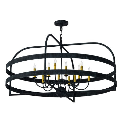 2nd Ave Lighting Aldari 48" Wide 12 Light Chandelier in Antique Iron Ore Finish