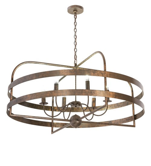2nd Ave Lighting Aldari 48" Wide 6 Light Chandelier in Gilded Tobacco Finish