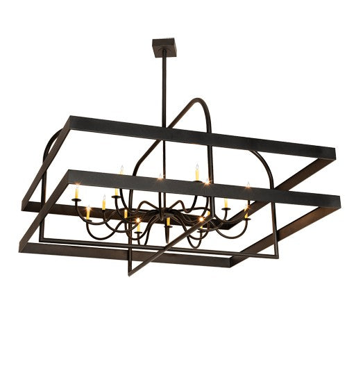 2nd Ave Lighting Aldari 84" Square 16 Light Chandelier in Textured Black Finish